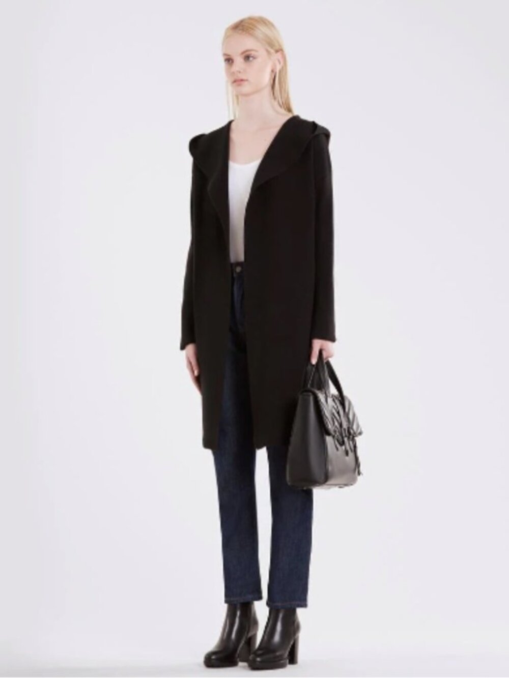 Rudsak Wool Blend Cardigan Racoon Fur Pom Pom